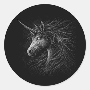 Einhorn im Stil mittelalterlicher Fantasy-Grunge-K Runder Aufkleber