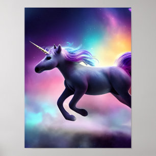 Einhorn im Weltraum Poster