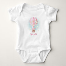 Einhorn in Ballon Name Baby Bodysuit