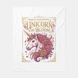 Einhorn in blühendem stilvollen Zazzle-Design_1 Fleecedecke
