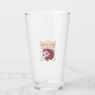 Einhorn in blühendem stilvollen Zazzle-Design_1 Glas