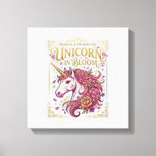 Einhorn in blühendem stilvollen Zazzle-Design_1 Leinwanddruck
