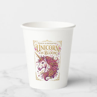 Einhorn in blühendem stilvollen Zazzle-Design_1 Pappbecher