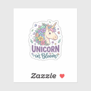 Einhorn in Blüte Fettgedruckte Typografie Druck au Aufkleber