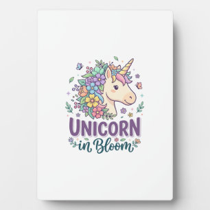 Einhorn in Blüte Fettgedruckte Typografie Druck au Fotoplatte