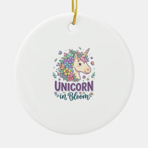 Einhorn in Blüte Fettgedruckte Typografie Druck au Keramik Ornament