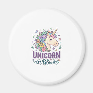 Einhorn in Blüte Fettgedruckte Typografie Druck au Magnet