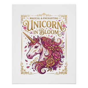 Einhorn in Blüte Stylishes Zazzle Design_1 Poster