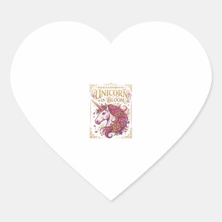 Einhorn in Blüten Stylishes Zazzle Design_1 Herz-Aufkleber