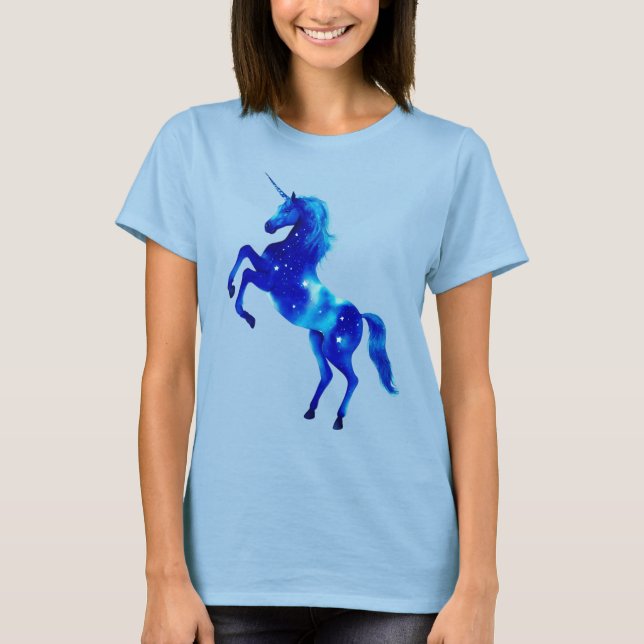 Einhorn in Deep Blue Pleiades Star Image T-Shirt (Vorderseite)