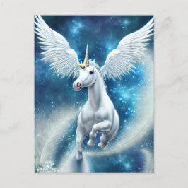 Einhorn in der Luft Postkarte