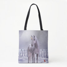 Einhorn in der Schnee-All-Over-Print-Tasche