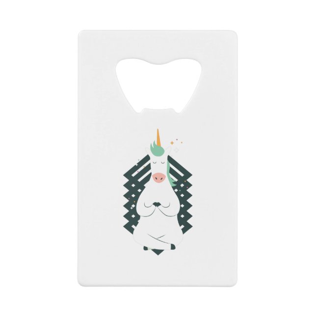 Einhorn in der Yoga-Pose Geldbeutel Flaschenöffner (Vorderseite)