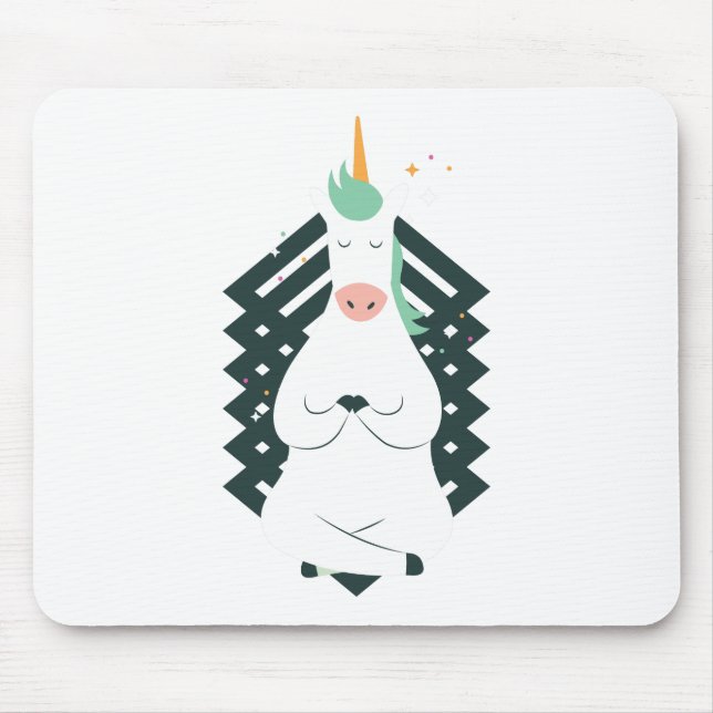 Einhorn in der Yoga-Pose Mousepad (Vorne)
