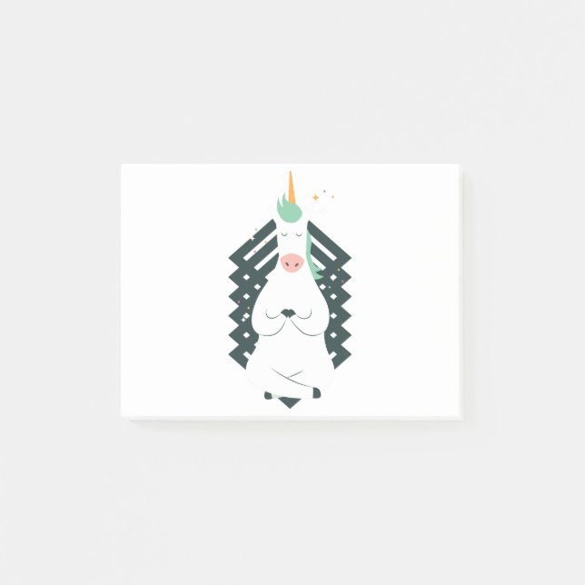 Einhorn in der Yoga-Pose Post-it Klebezettel (Vorderseite)