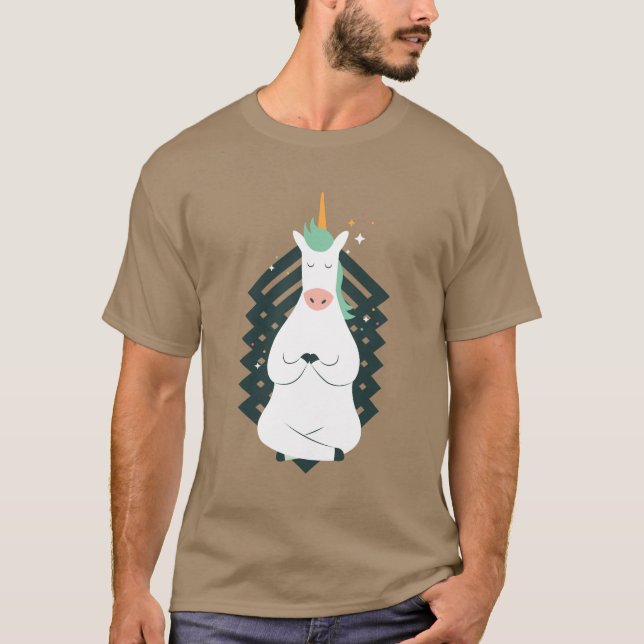 Einhorn in der Yoga-Pose T-Shirt (Vorderseite)