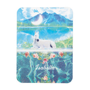 Einhorn in einer paradiesischen Traumwelt  Magnet