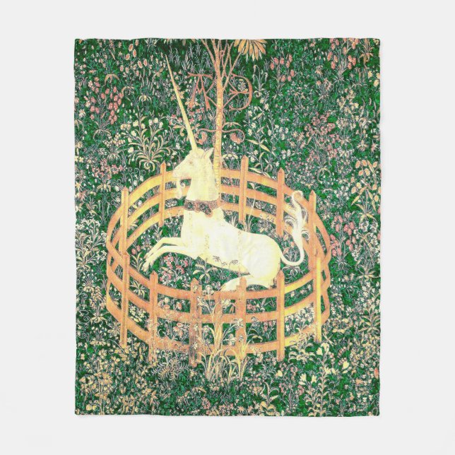 Einhorn in Gefangenschaft Fleecedecke (Vorderseite)