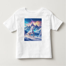 Einhorn in majestätischen, schneebedeckten Bergen Kleinkind T-shirt