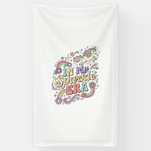 Einhorn In Meiner Funkel Ära Kawaii Bekleidung Gra Banner