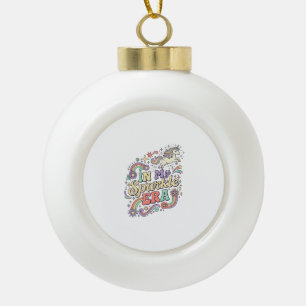 Einhorn In Meiner Funkel Ära Kawaii Bekleidung Gra Keramik Kugel-Ornament
