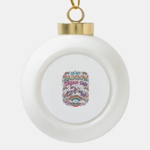 Einhorn In Meiner Regenbogen-Traum-Ära Bunte Bekle Keramik Kugel-Ornament