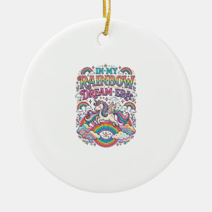 Einhorn In Meiner Regenbogen-Traum-Ära Farbige Kle Keramik Ornament