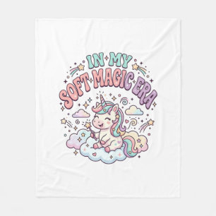 Einhorn In Meiner Weichen Magie-Ära Retro-Stil Pro Fleecedecke