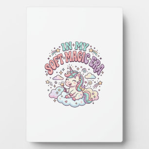 Einhorn In Meiner Weichen Magie-Ära Retro-Stil Pro Fotoplatte