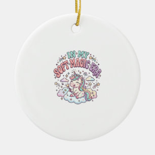 Einhorn In Meiner Weichen Magie-Ära Retro-Stil Pro Keramik Ornament