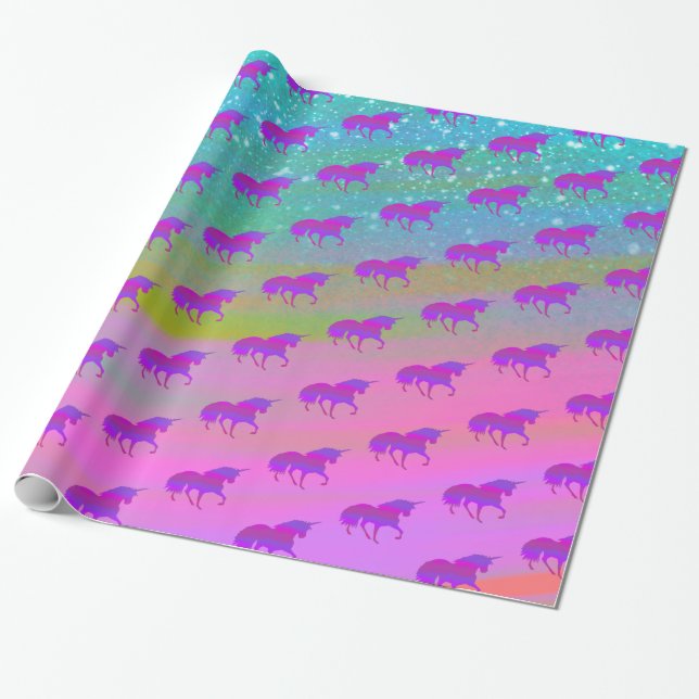 Einhorn in Regenbogenwolke Geschenkpapier (Ungerollt)