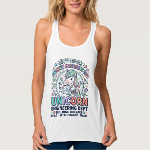 Einhorn Ingenieurabteilung Fettgedruckte Typografi Tank Top