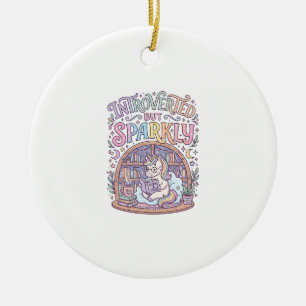 Einhorn Introvertiert aber funkelndes Original Wei Keramik Ornament