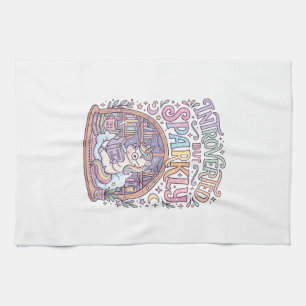 Einhorn Introvertiert aber funkelndes Originalweiß Geschirrtuch