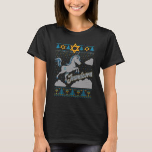 Einhorn Jewnicorn Hässlicher Chanukka-Pullover T-Shirt