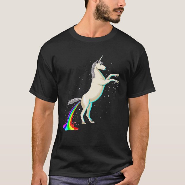 Einhorn Kacke ein Regenbogen T-Shirt (Vorderseite)
