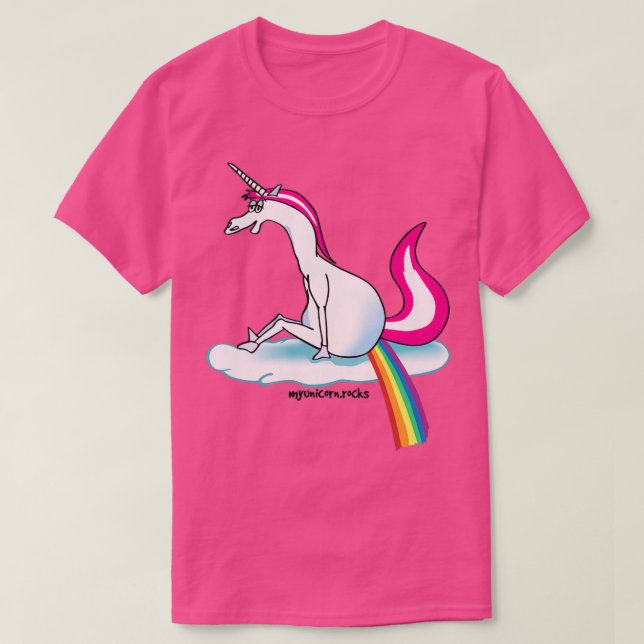 Einhorn kackend Regenbogen T-Shirt (Design vorne)
