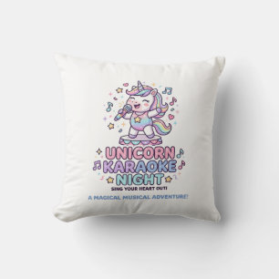 Einhorn-Karaoke-Nacht Fette Typografie Produkt Gra Kissen