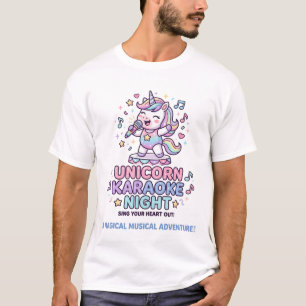 Einhorn-Karaoke-Nacht Fette Typografie Produkt Gra T-Shirt