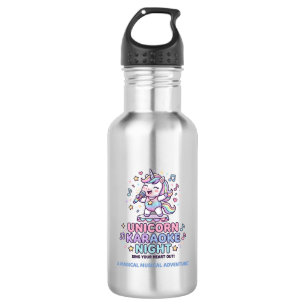 Einhorn-Karaoke-Nacht Fette Typografie Produktgraf Edelstahlflasche