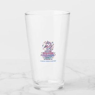 Einhorn-Karaoke-Nacht Fette Typografie Produktgraf Glas