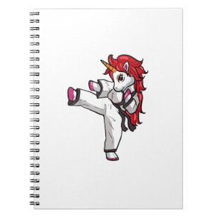 Einhorn Karate Mädchen Taekwondo Jiu Jitsu MMA BJJ Notizblock