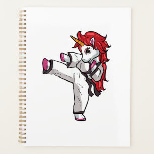 Einhorn Karate Mädchen Taekwondo Jiu Jitsu MMA BJJ Planer
