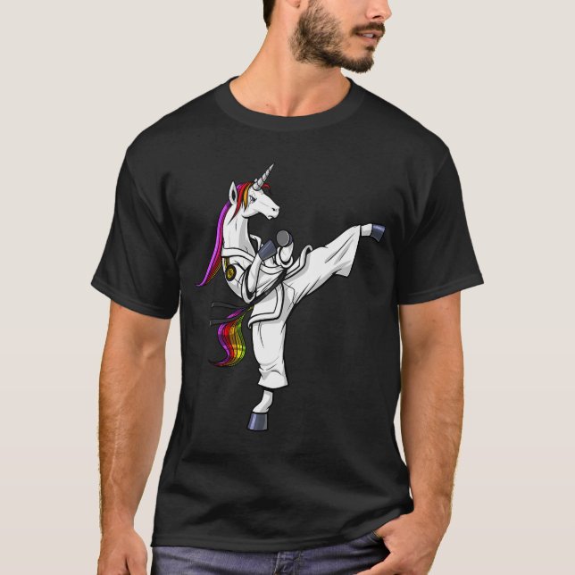 Einhorn Karate Ninja T-Shirt (Vorderseite)