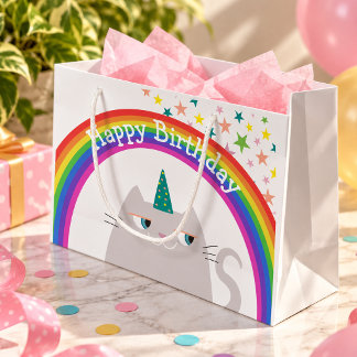 Einhorn Katze Regenbogen Mädchen Geburtstag Große Geschenktüte