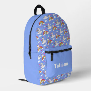 Einhorn-Katzentiere auf Regenbogen-Muster Bedruckter Rucksack