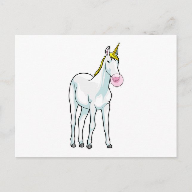 Einhorn Kaugummi Postkarte (Vorderseite)