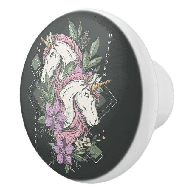 Einhorn-Keramik-Pull Keramikknauf (Rechts)