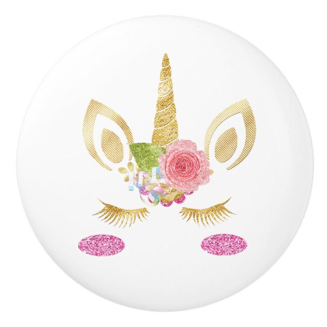 Einhorn Keramikknauf (Vorderseite)