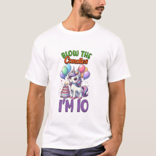Einhorn-Kinder 10. Geburtstagsfeier Junge 10 Jahre T-Shirt